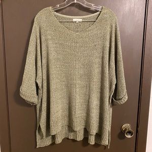 2X Plus Size Olive Green Sweater